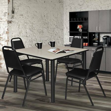 KEE Square Tables > Breakroom Tables > Kee Square & Round Tables, 48 W, 48 L, 29 H, Wood|Metal Top TB4848PLBPBK